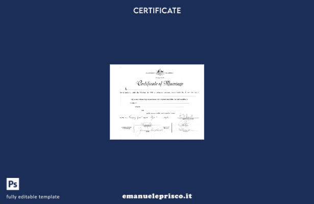 modello di certificato di matrimonio dell'ufficiale di stato civile australiano 
